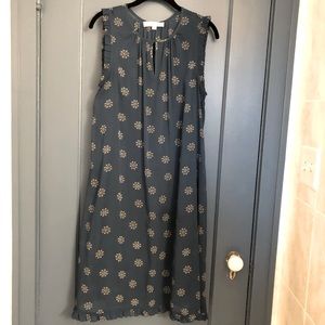 Loft sleeveless dress with ruffle trim, fully lined